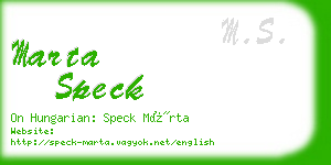 marta speck business card